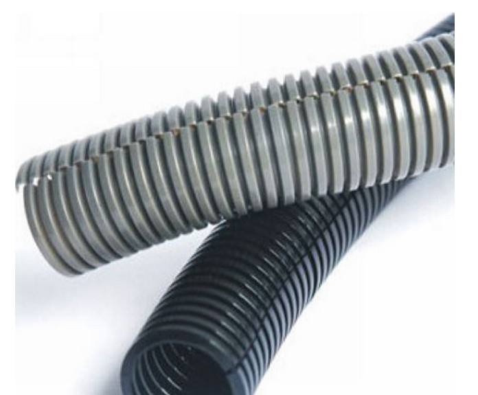 Split plastic corrugated flexible pipe