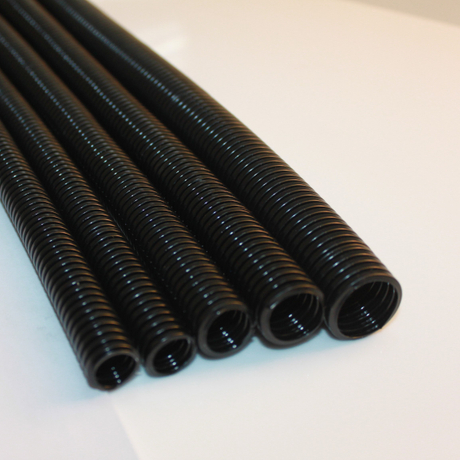 Flexible Electrical Conduit Corrugated Plastic Tubes Hanging from the Wall  Stock Image - Image of energy, conduit: 178560745